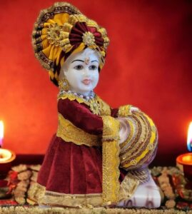 Image of laddu gopal krishna with clothes