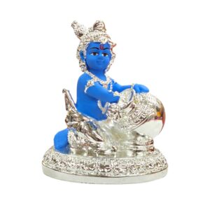 Lord Krishna-Makhan Chor - Silver coated