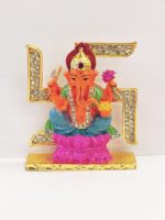 Image of a Car dashboard Idol of Ganesha on swastik, currently ships in Canada and US only