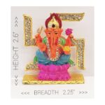 Image of a Beautiful Car dashboard Idol of Ganesha on swastik, currently ships in Canada and USA