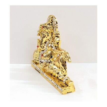 side view of Image of Golden Black Ganesha Car dashboard Idol