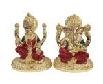 Gold Plated Lakshmi Ganesha pair - 4 inches