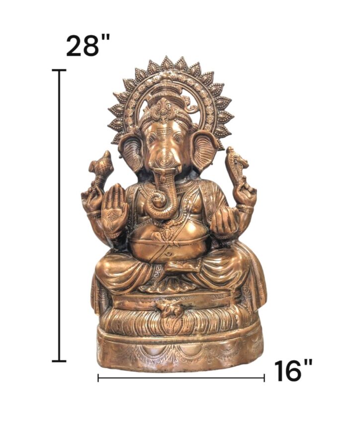 dimensions on Large metal Ganesha 28 inches tall , for sale in Canada and the US.