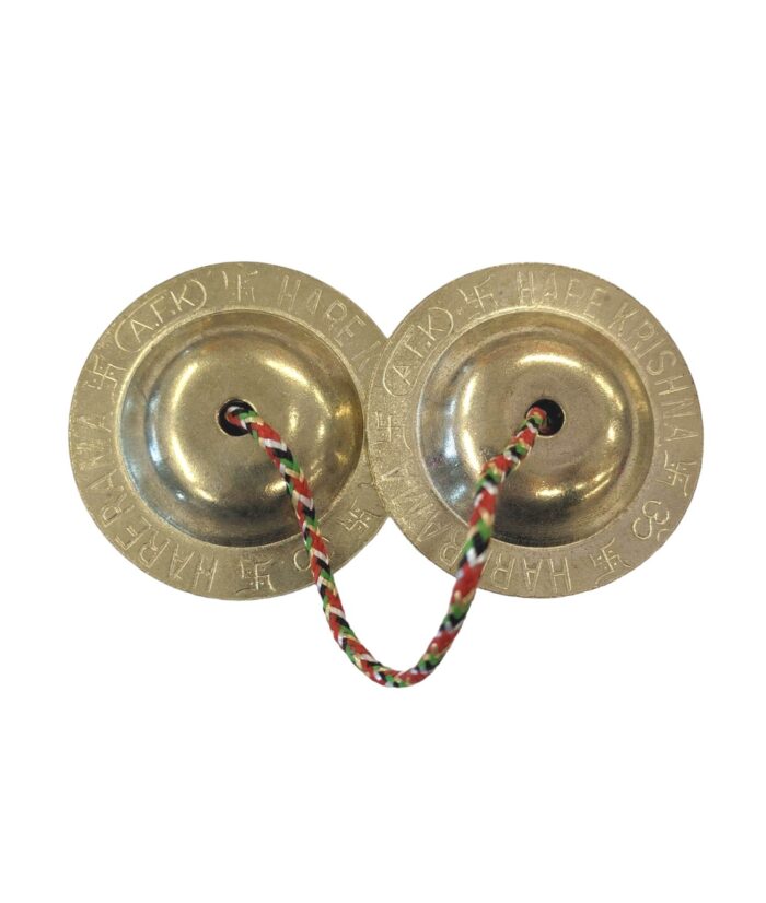 image of a pair of metal cymbals also called as manjira, used for religious and musical purposes