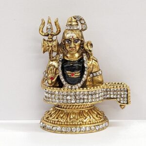 Car Dashboard Idol Shiva with shivling - golden oxidized