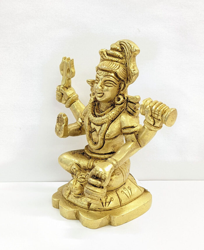 side view image of brass shiva statue in Canada and the US