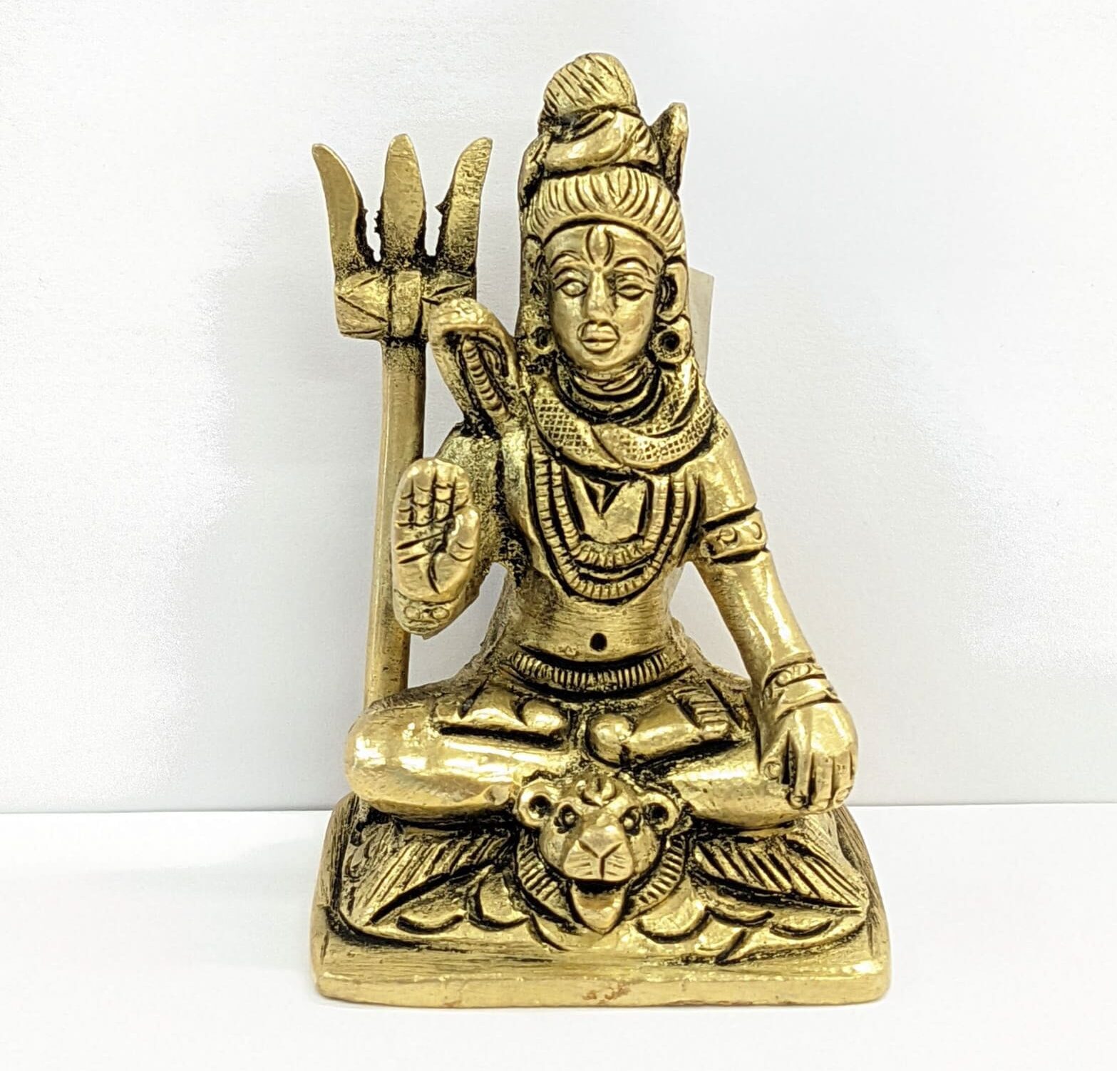 Brass shiva idol for home and car dashboard