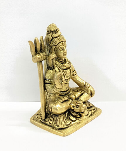 side view Brass shiva idol for home and car dashboard