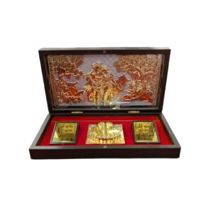 Gold plated Gift Box with Radha Krishna