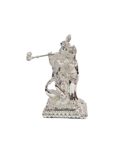 A beautiful statue of Radha krishna with pure silver plating