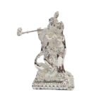 A beautiful statue of Radha krishna with pure silver plating