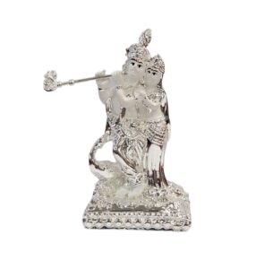 A beautiful statue of Radha krishna with pure silver plating