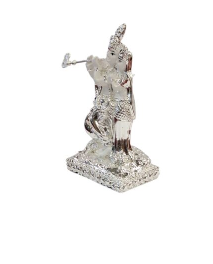 side view of pure silver coated Radha Krishna