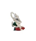 other side Image of Pure silver plated Ganesha Car Dashboard Idol