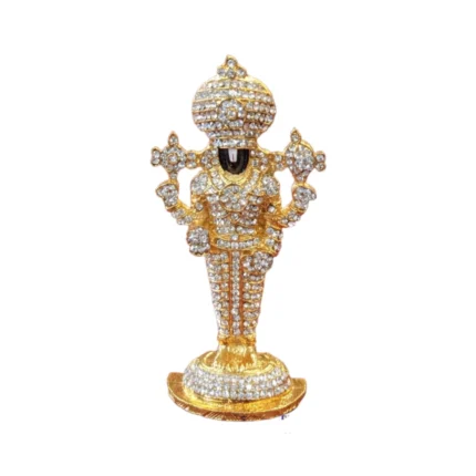 Image of balaji standing with white stone, Perfect for Home mandir and Car Dashboard Idol