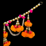 close up Image of Pearl and Marigold Toran used in Diwali Decorations in Canada and the US