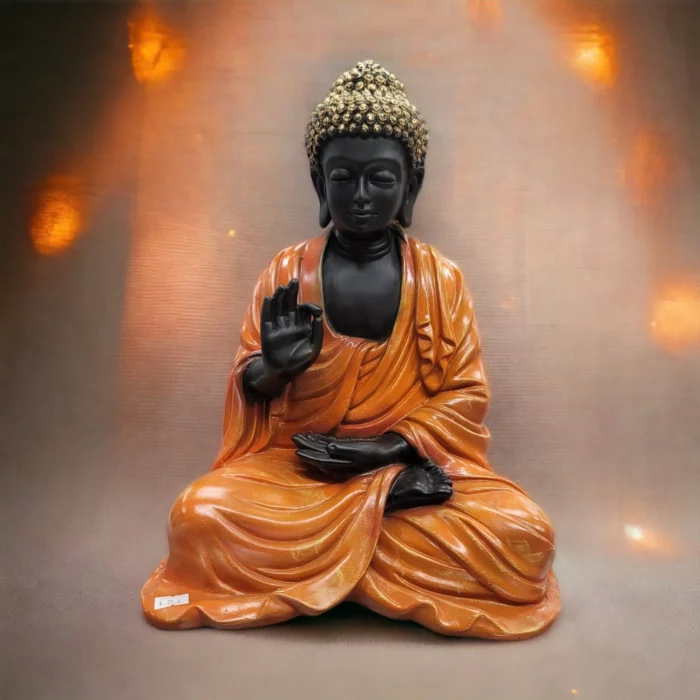 Meditating Buddha statue in a meditation room