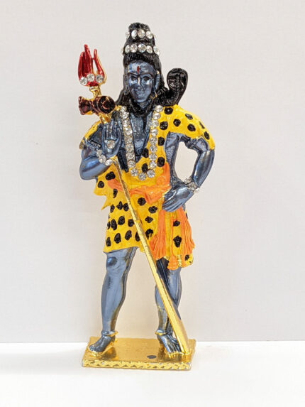 Image of a car dashboard Idol of Shiva Standing in color