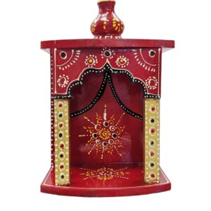 image a small sized mandir for home, This piece is a reflection of Jaipuri art .