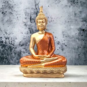 Image of a large sized Buddha statue placed on a platform