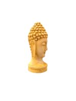 Side view Image of a hand carved 5 Inch wooden Buddha Statue for sale in Canada and US