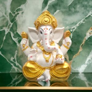 Large sized lord Ganesh Idol with Golden dhoti | Large Ganesha Statue