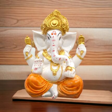 Image of Large Ganesha Idol wearing orange dhoti