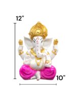 Image of Large sized Ganesh Idol with pink dhoti