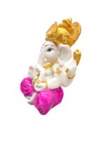 side view Image of Large sized Ganesh Idol with pink dhoti