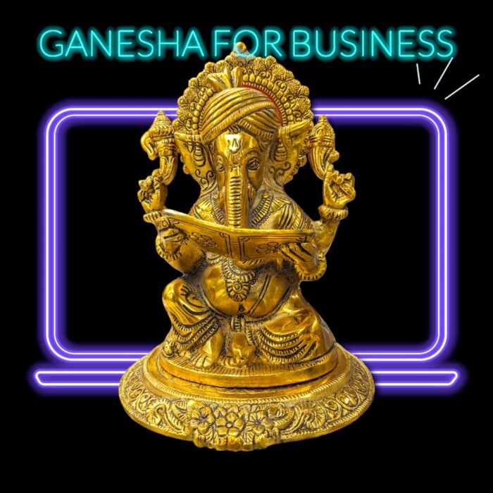 Ganesha Statue with account books - Gift for business