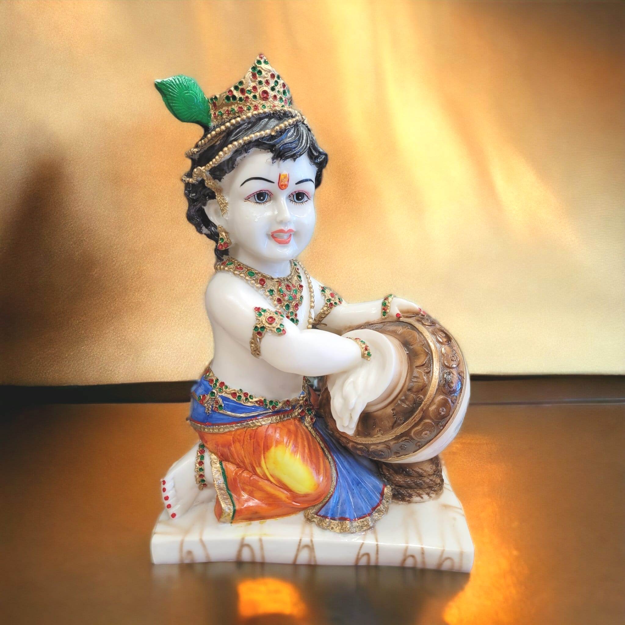 Large sized idol of Laddu gopal Krishna while playing . Makhan Chor