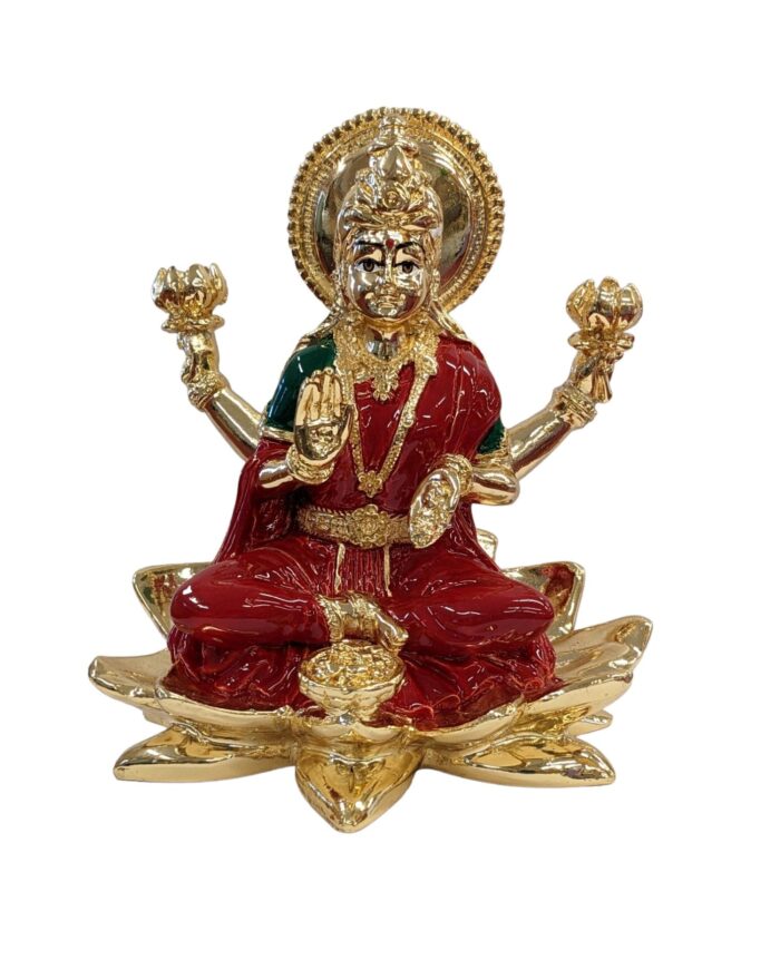 Image of Goddess Lakshmi with pure gold plating , Great gift idea for Diwali