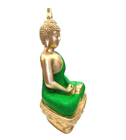 Side view of a meditating buddha statue