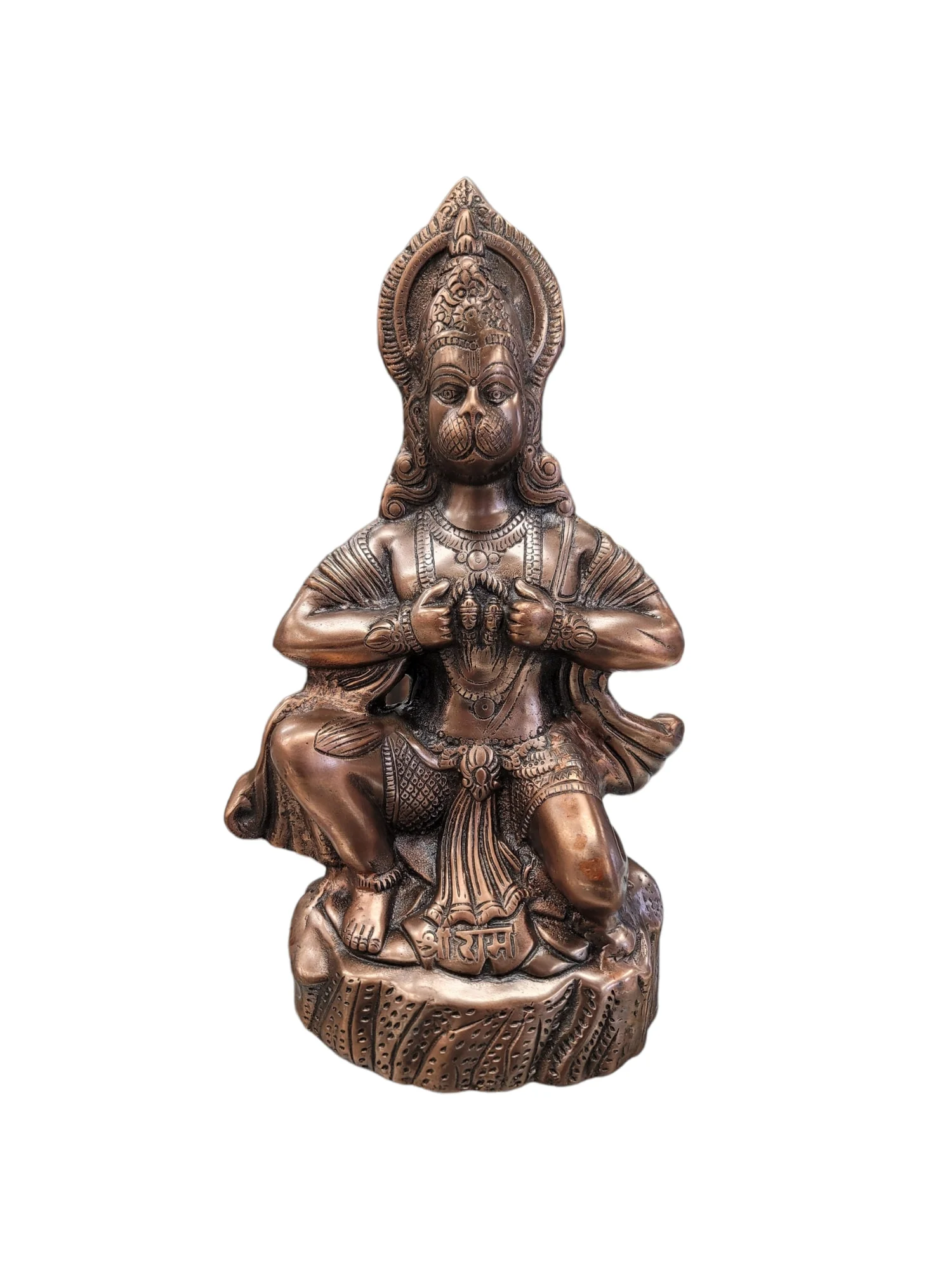 Image showing a Metal Hanuman statue with copper plating , for sale in Canada and US only