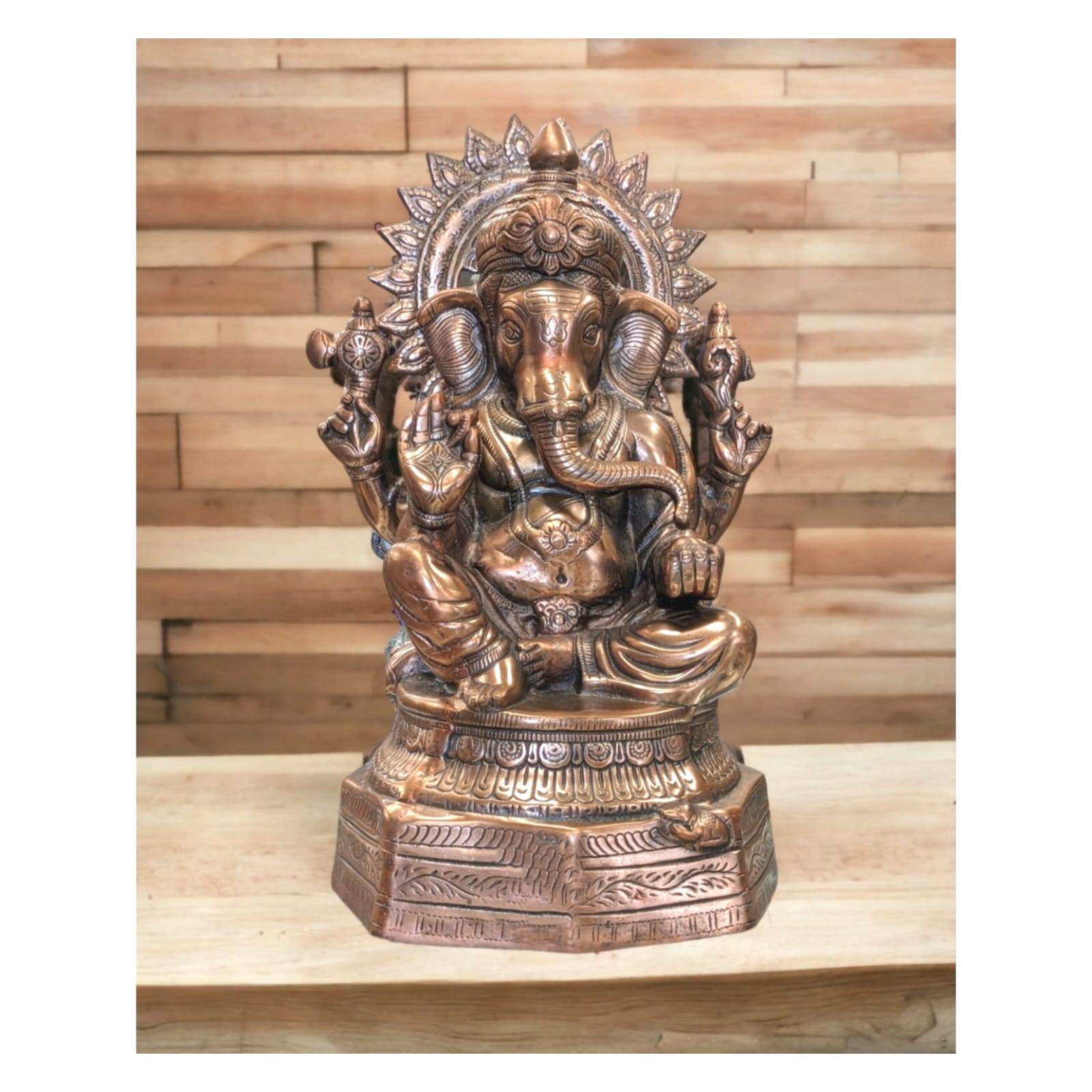 Image of a Large Ganesha Metal Statue