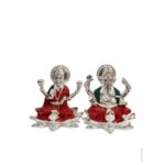 Silver Plated Lakshmi Ganesha Idol for sale in Canada and US