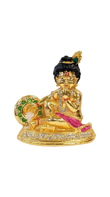 Image of krishna makhan chor sitting car dashboard Idol