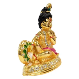 side view Image of krishna makhan chor sitting car dashboard Idol