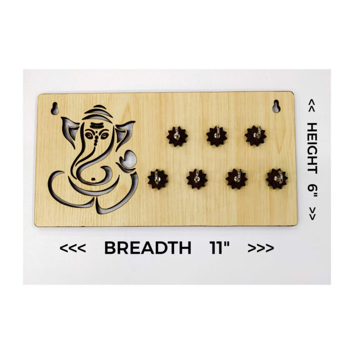 Wooden Key Holder-Ganesha -Cream - Image 3