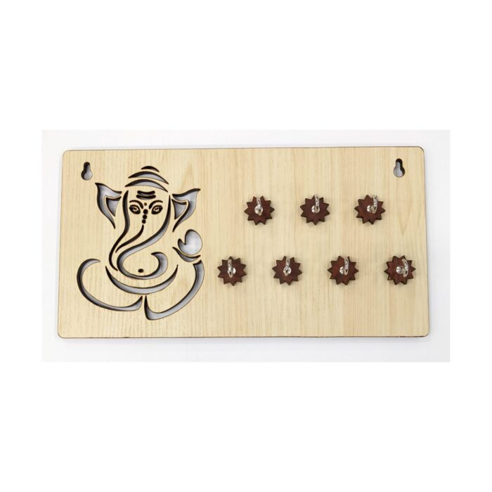 Wooden Key Holder-Ganesha -Cream - Image 2