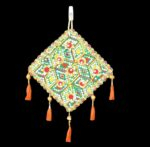 Image of handcrafted kite shaped wall hanging for home decor and Diwali decorations in Canada and the US.