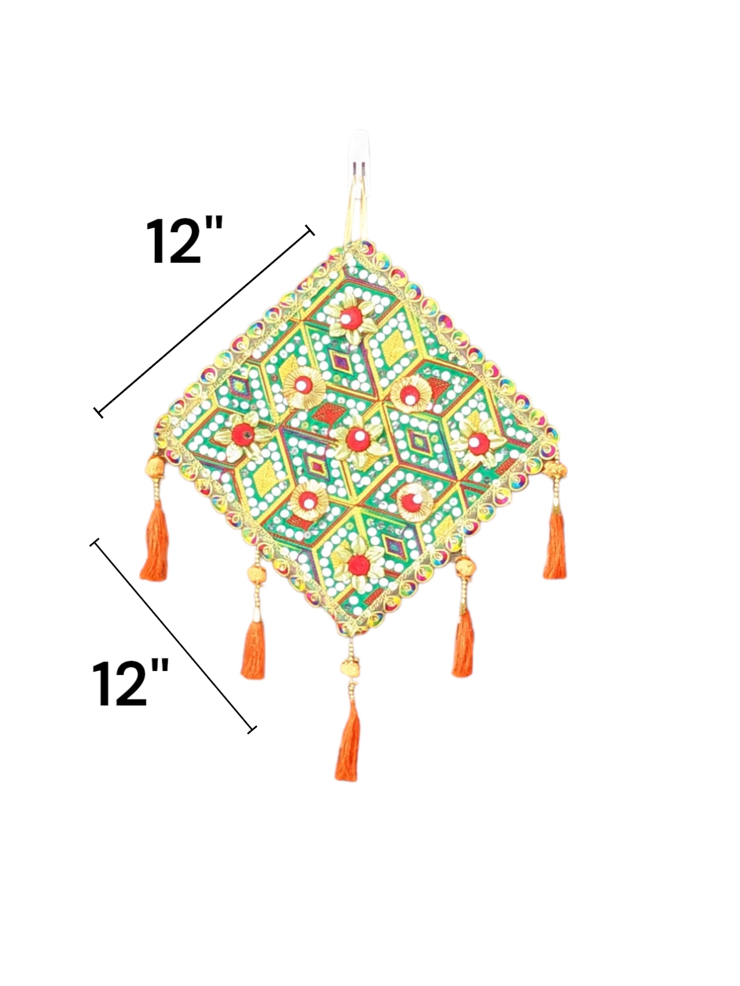Image of handcrafted kite shaped wall hanging for home decor and Diwali decorations in Canada and the US.