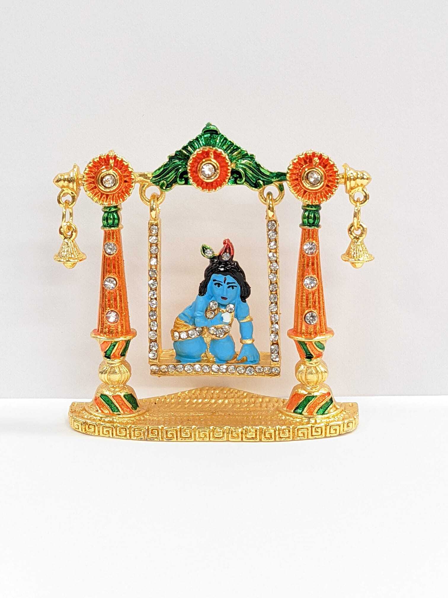 image of krishna on jhula car dashboard Idol