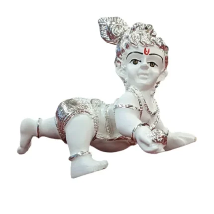 Image of Laddu gopal baby krishna pure silver plated idol