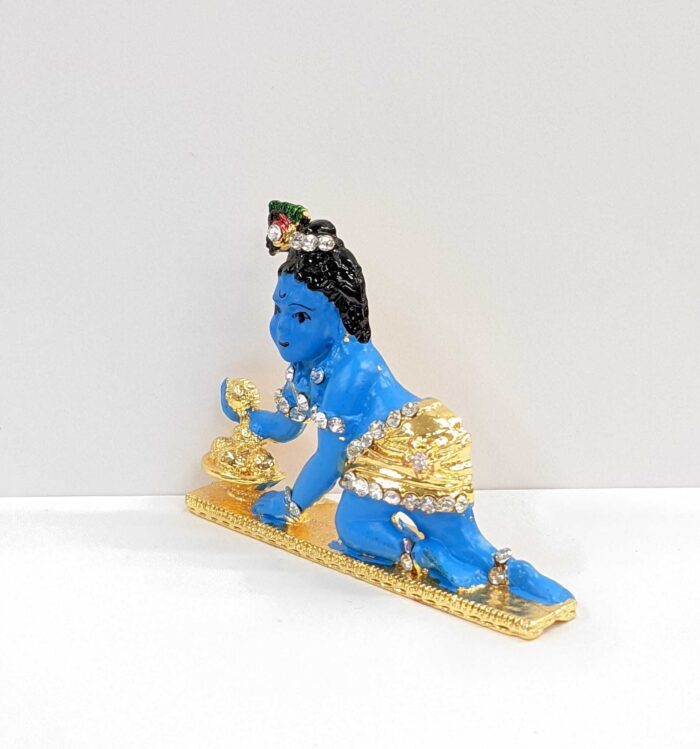 side view laddu gopal- krishna car dashboard idol