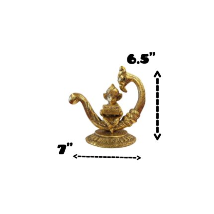 Dimensions - Metal Idol of Ganesha working on a Laptop, Perfect gift for new offices.