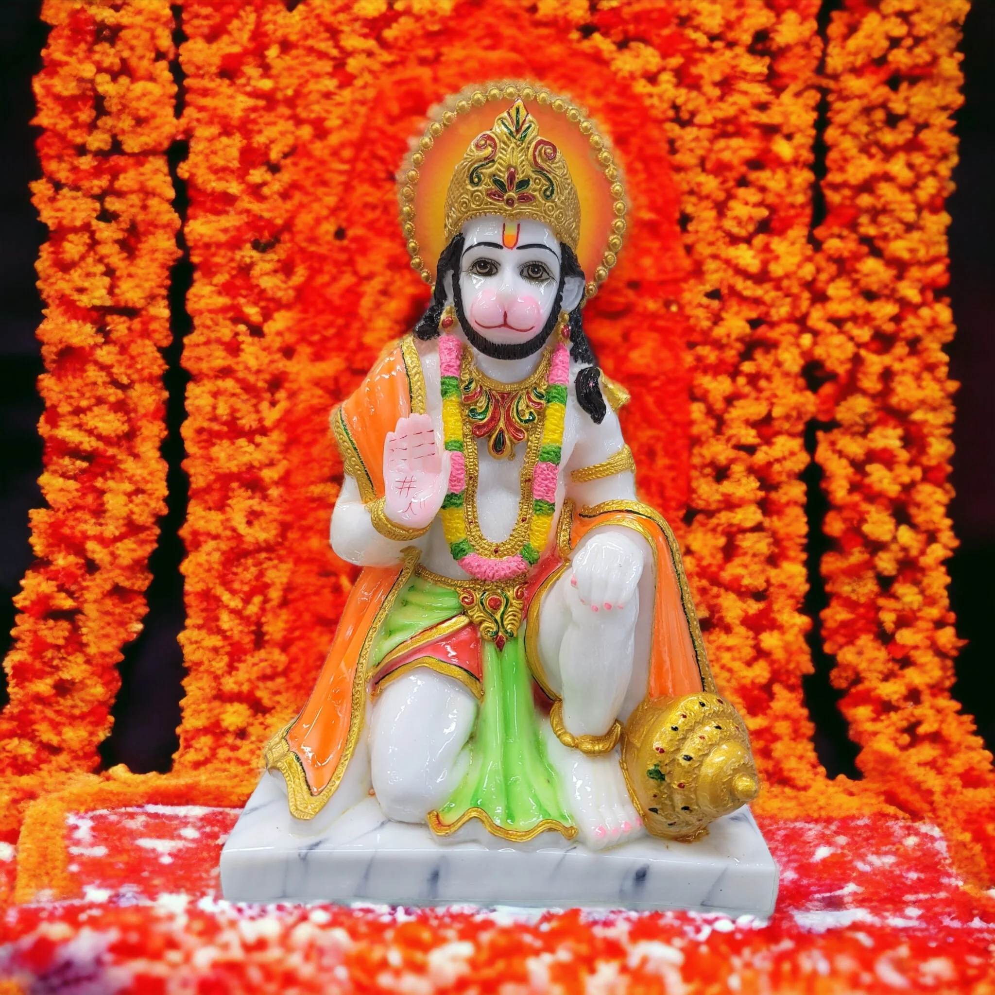 Image of a Large Hanuman Idol made from Marble dust - Poly stone