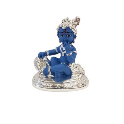 Pure silver plated Idol of Makhan Chor Baby Krishna Idol