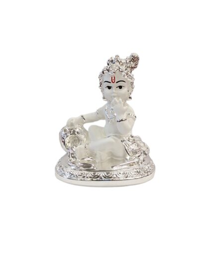 Image of Pure silver plated Laddu Gopal- Baby krishna Idol, perfect for gift on a baby shower