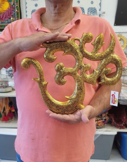 Image of a Large sized Brass Om wall hanging